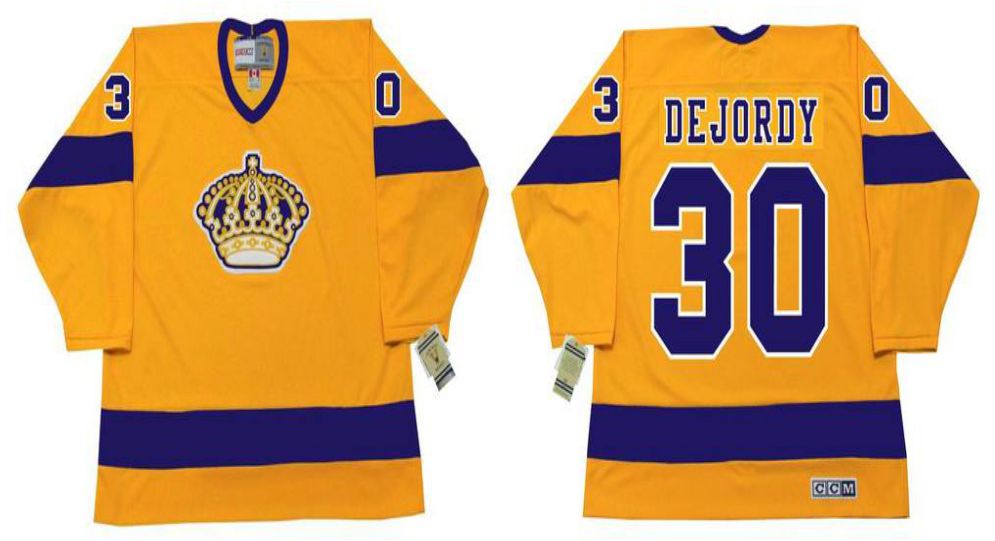 2019 Men Los Angeles Kings #30 Dejordy Yellow CCM NHL jerseys